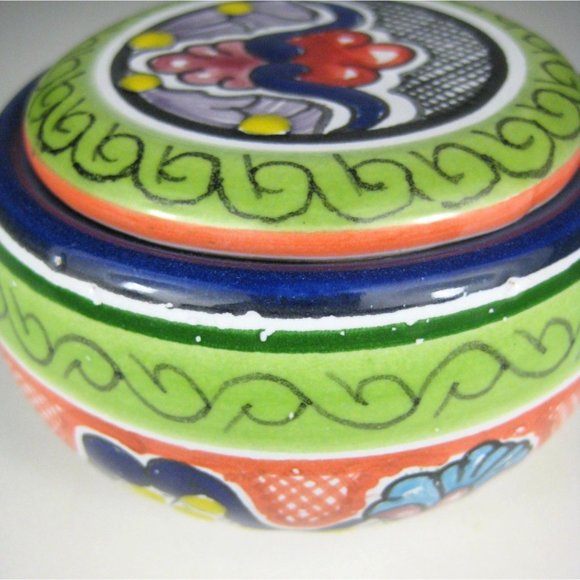 Pastillero Talavera Trinket Box Jar Tabaq Palace Resort Ceramic 3 inch - Picture 4 of 9